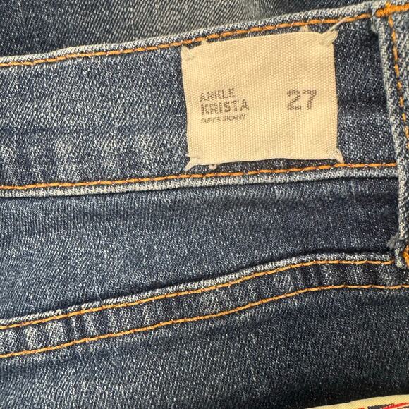 Hudson Women's Blue Stretch Krista Midrise Super Skinny Ankle Jeans Size 27 - Picture 7 of 10